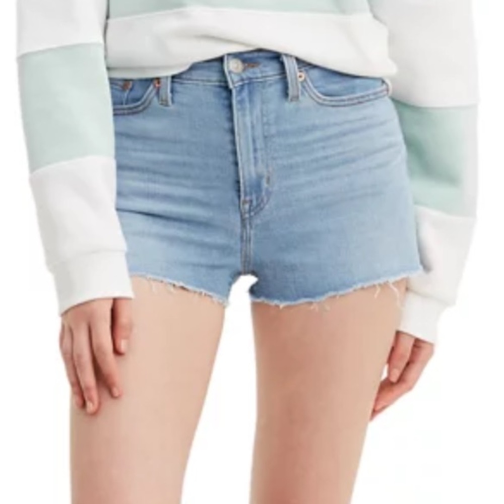 NWT Levi’s High Rise Jean Shorts Sapphire Sound 29 - Picture 2 of 14